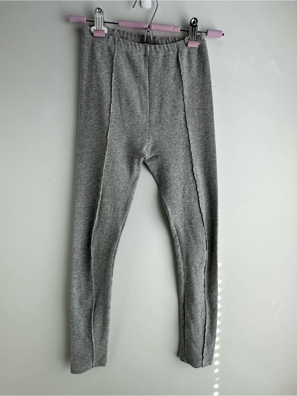 Gray Seam-Front Leggings